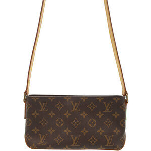 Louis Vuitton Monogram Leather Brown Trotter Shoulder Bag
